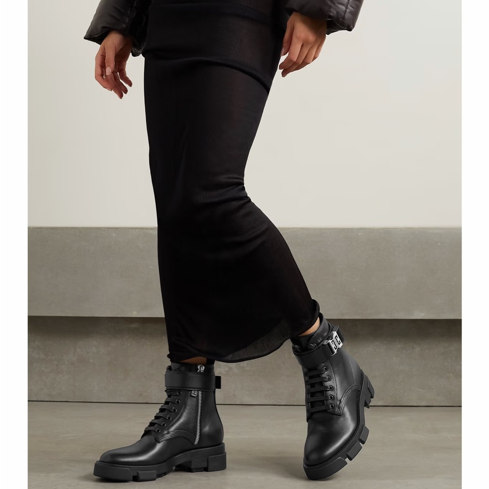Givenchy Terra Black Leather Ankle Boots